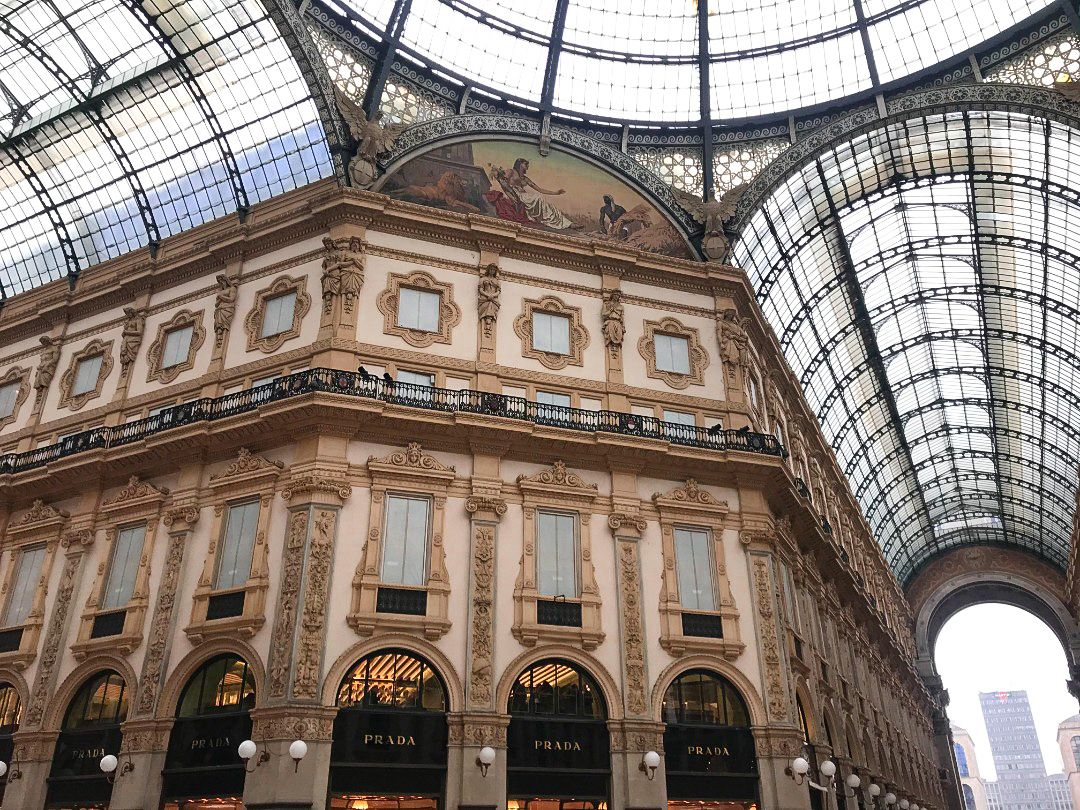 The very first Prada shop in Galleria Vittorio Emanuele II