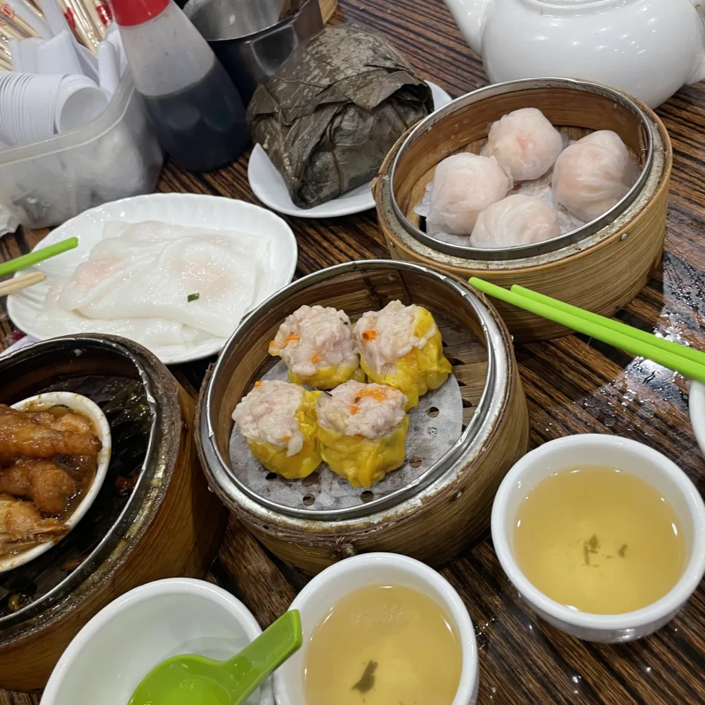 Having Dim Sum as breakfast in Hong Kong